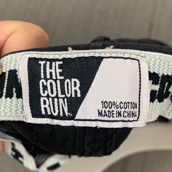 The Color Run Fitted Hat Unisex Black Pink Yellow Blue Embroidered Stretch Cap - Picture 12 of 12